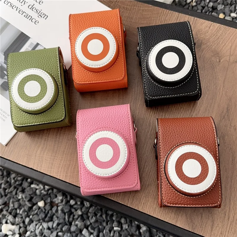 Custodia per Fotocamera con Tracolla per Canon Sony Ricoh Panasonic, Borsa Protettiva in Ecopelle Retrò - Verde