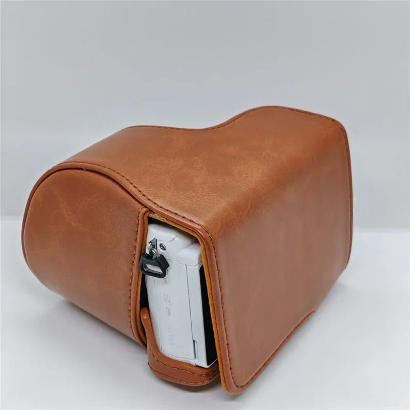 Retro-Lederkameraetui für Sony A5000 / A5100 / NEX3N, PU-Schutzhülle mit Schultergurt - Braun