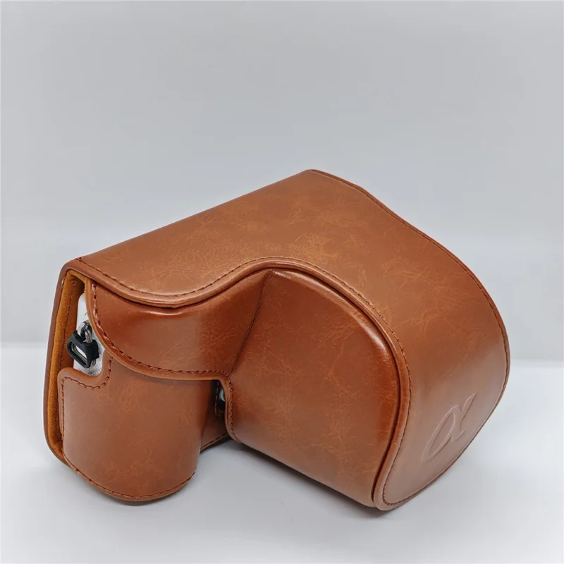 Retro-Lederkameraetui für Sony A5000 / A5100 / NEX3N, PU-Schutzhülle mit Schultergurt - Braun