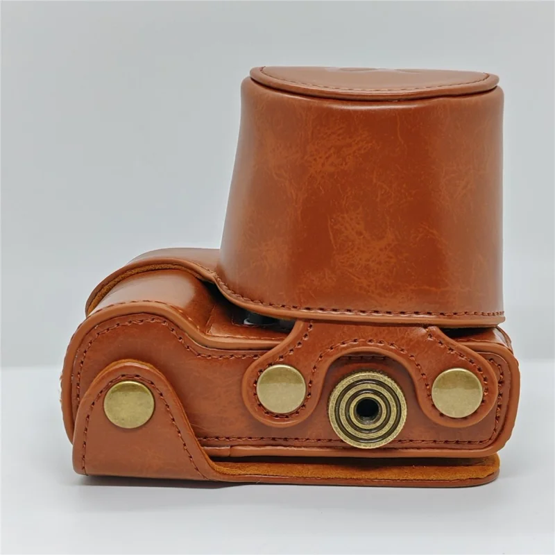 Retro-Lederkameraetui für Sony A5000 / A5100 / NEX3N, PU-Schutzhülle mit Schultergurt - Braun