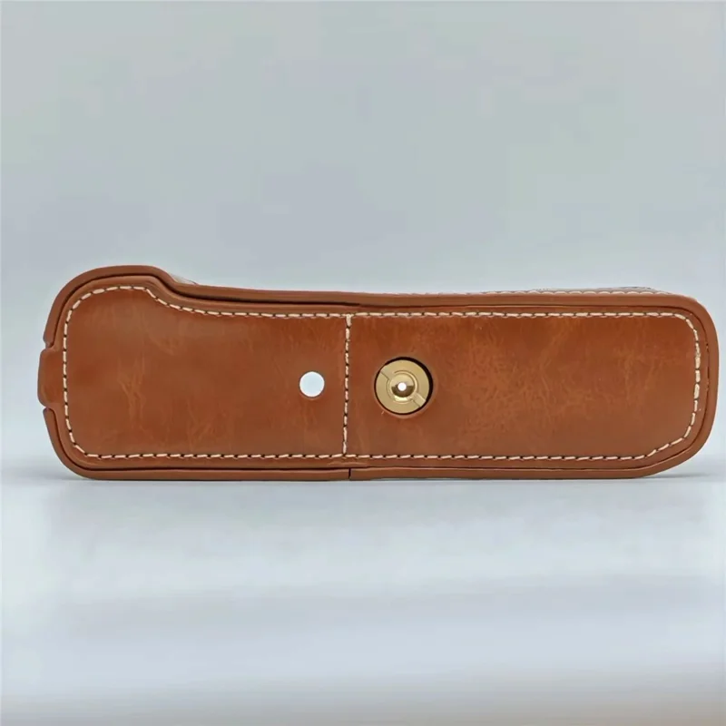 For Fujifilm X-Pro2 Camera Half Case PU Leather Camera Protective Cover with with Removable Battery Access Hole - Brown