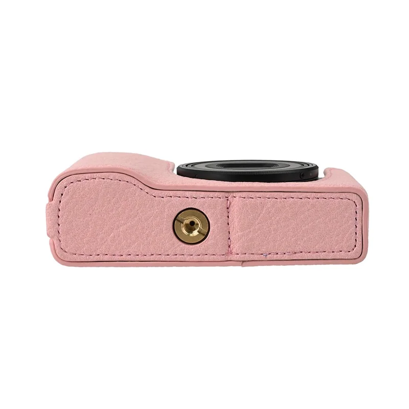 Per Ricoh GR III / GR IV Custodia Protettiva per Fotocamera in Pelle PU con Texture Litchi con Foro per Vite del Treppiede e Accesso alla Batteria - Rosa