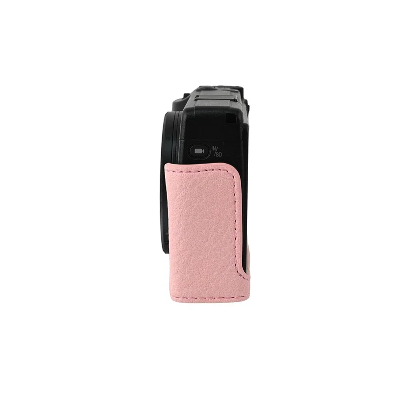 Per Ricoh GR III / GR IV Custodia Protettiva per Fotocamera in Pelle PU con Texture Litchi con Foro per Vite del Treppiede e Accesso alla Batteria - Rosa