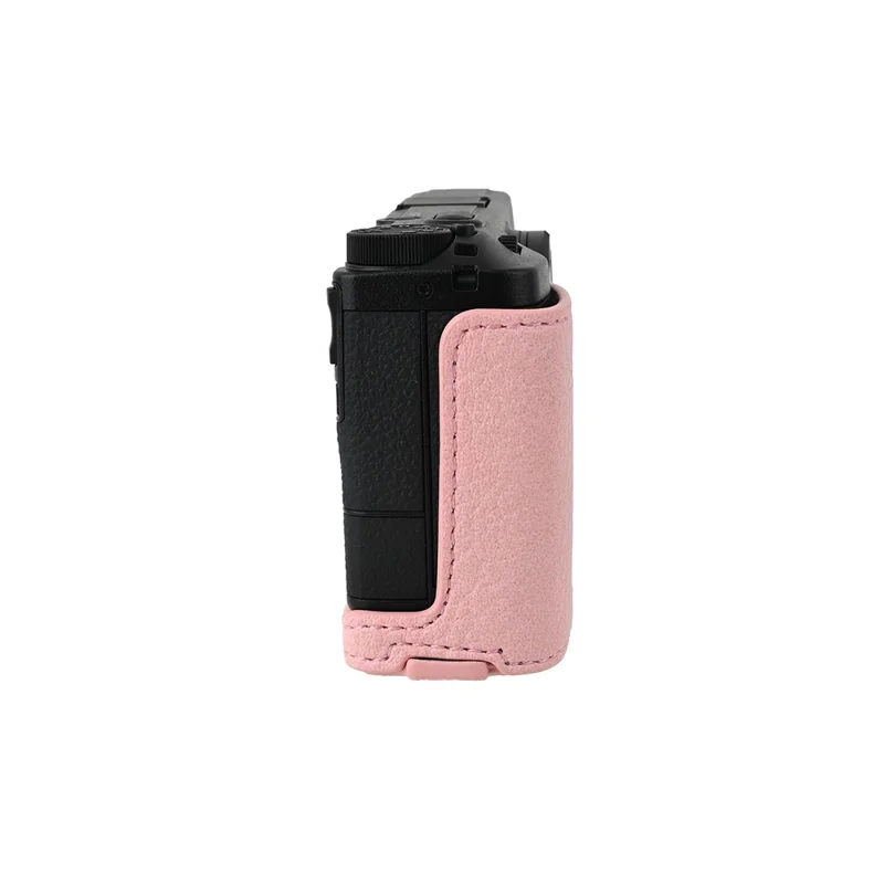 Per Ricoh GR III / GR IV Custodia Protettiva per Fotocamera in Pelle PU con Texture Litchi con Foro per Vite del Treppiede e Accesso alla Batteria - Rosa