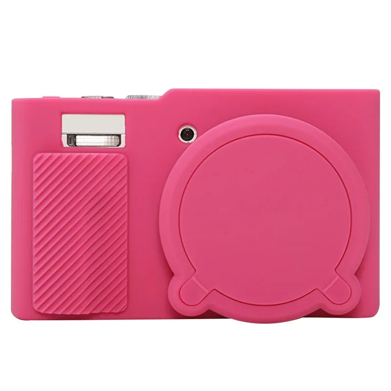 Étui pour appareil photo Panasonic Lumix DMC-ZS99 / DMC-TZ99, housse de protection en silicone absorbant les chocs et anti-rayures - Rouge Rose