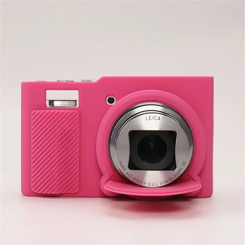 Étui pour appareil photo Panasonic Lumix DMC-ZS99 / DMC-TZ99, housse de protection en silicone absorbant les chocs et anti-rayures - Rouge Rose