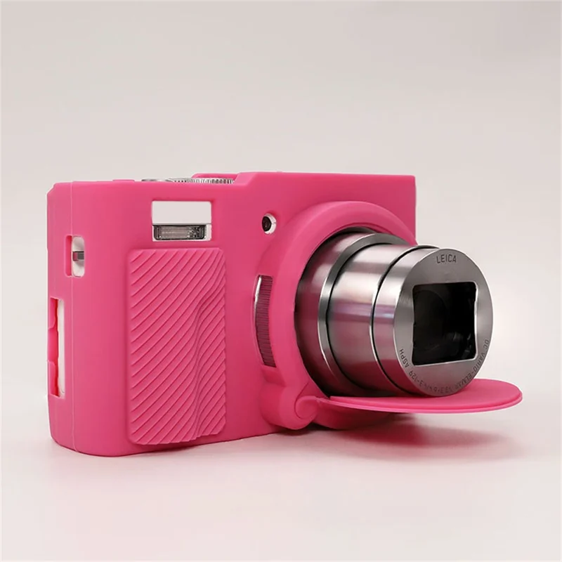 Étui pour appareil photo Panasonic Lumix DMC-ZS99 / DMC-TZ99, housse de protection en silicone absorbant les chocs et anti-rayures - Rouge Rose