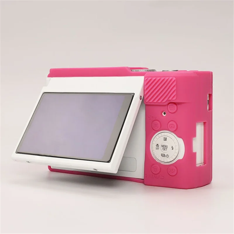 Étui pour appareil photo Panasonic Lumix DMC-ZS99 / DMC-TZ99, housse de protection en silicone absorbant les chocs et anti-rayures - Rouge Rose