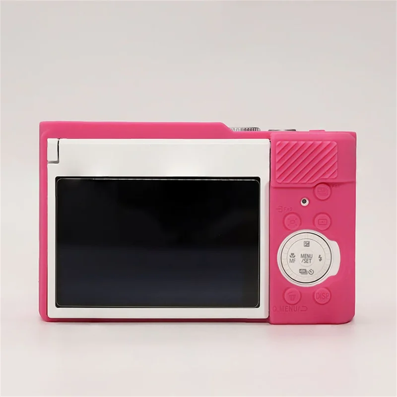 Étui pour appareil photo Panasonic Lumix DMC-ZS99 / DMC-TZ99, housse de protection en silicone absorbant les chocs et anti-rayures - Rouge Rose