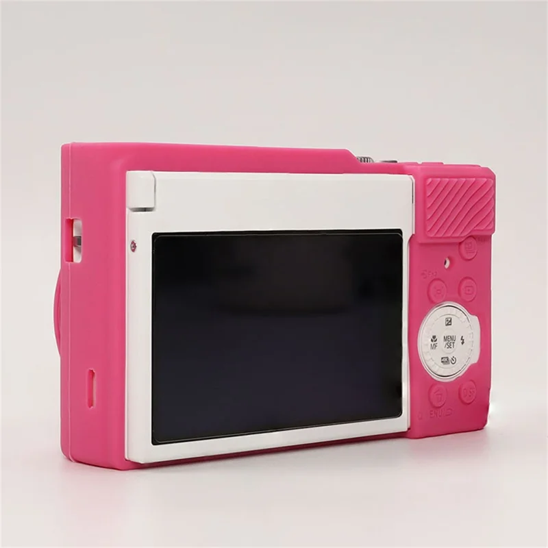 Étui pour appareil photo Panasonic Lumix DMC-ZS99 / DMC-TZ99, housse de protection en silicone absorbant les chocs et anti-rayures - Rouge Rose