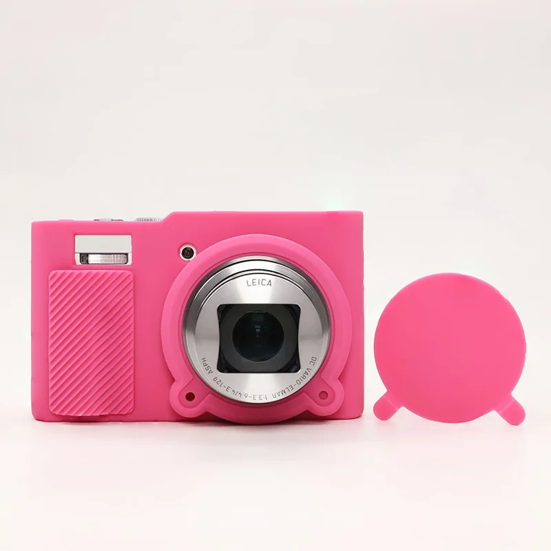 Étui pour appareil photo Panasonic Lumix DMC-ZS99 / DMC-TZ99, housse de protection en silicone absorbant les chocs et anti-rayures - Rouge Rose