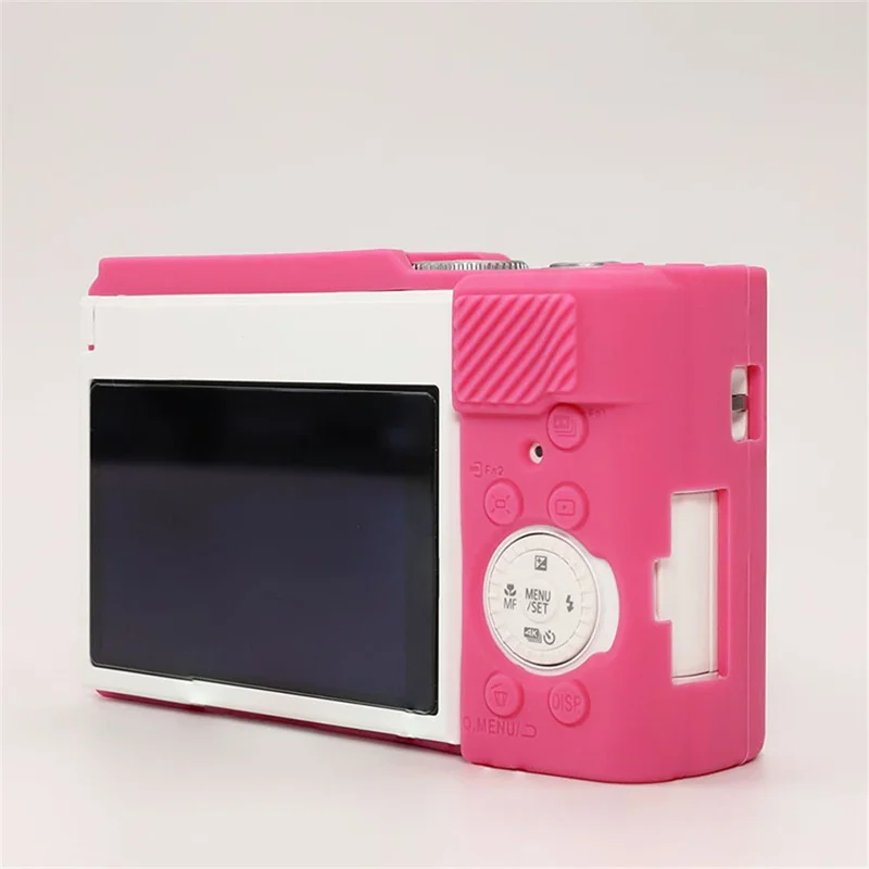 Étui pour appareil photo Panasonic Lumix DMC-ZS99 / DMC-TZ99, housse de protection en silicone absorbant les chocs et anti-rayures - Rouge Rose