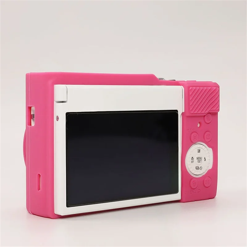 Étui pour appareil photo Panasonic Lumix DMC-ZS99 / DMC-TZ99, housse de protection en silicone absorbant les chocs et anti-rayures - Rouge Rose