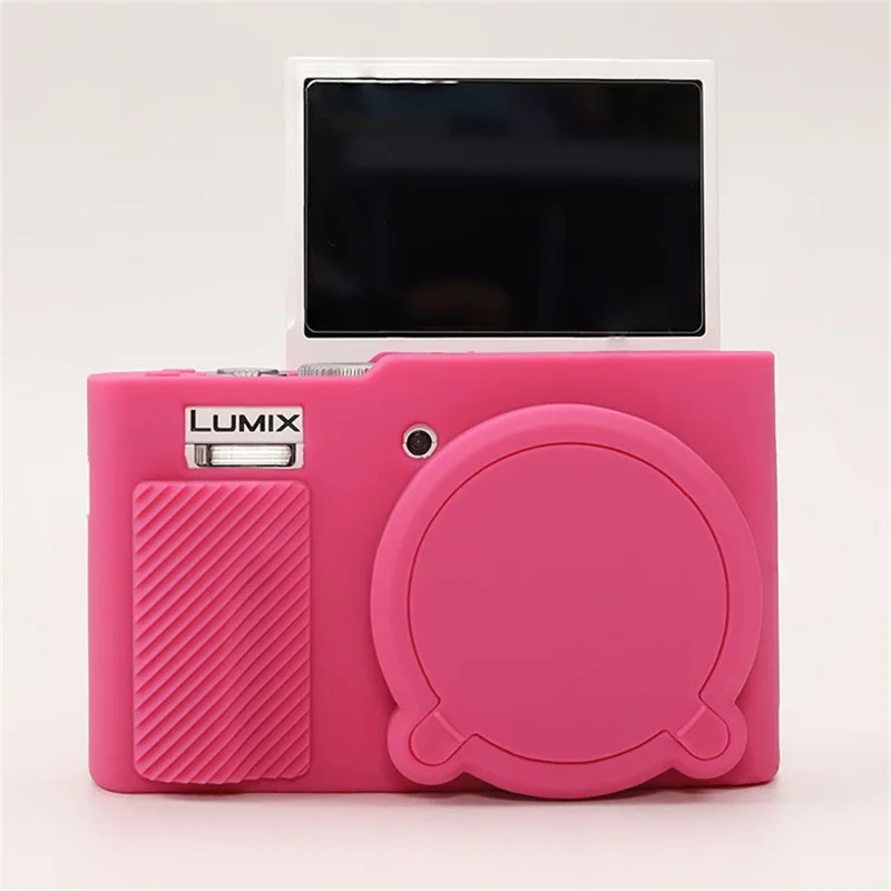 Étui pour appareil photo Panasonic Lumix DMC-ZS99 / DMC-TZ99, housse de protection en silicone absorbant les chocs et anti-rayures - Rouge Rose