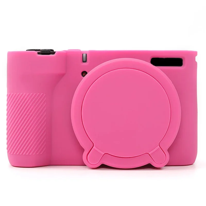 Capa Protectora em Silicone Brilhante para Câmara Canon PowerShot V1, Capa em Silicone Resistente a Choques e à Poeira - Vermelho-Rosa