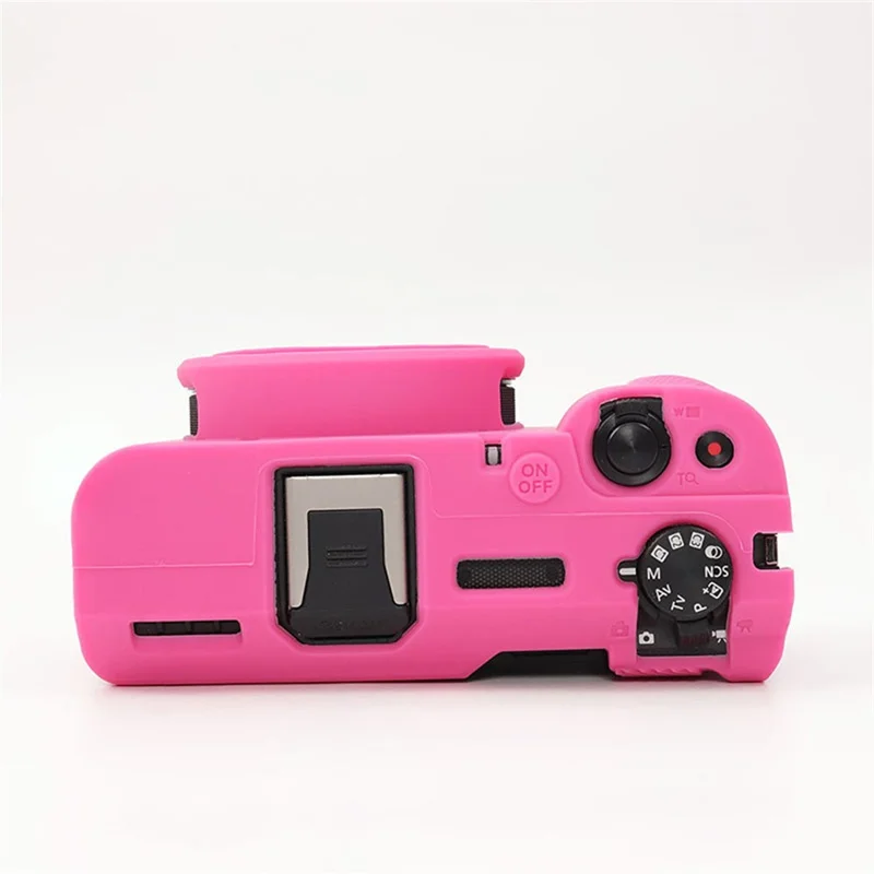 Capa Protectora em Silicone Brilhante para Câmara Canon PowerShot V1, Capa em Silicone Resistente a Choques e à Poeira - Vermelho-Rosa