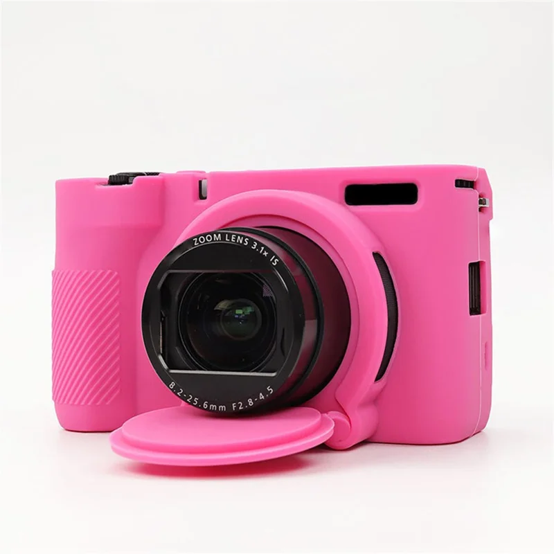 Capa Protectora em Silicone Brilhante para Câmara Canon PowerShot V1, Capa em Silicone Resistente a Choques e à Poeira - Vermelho-Rosa