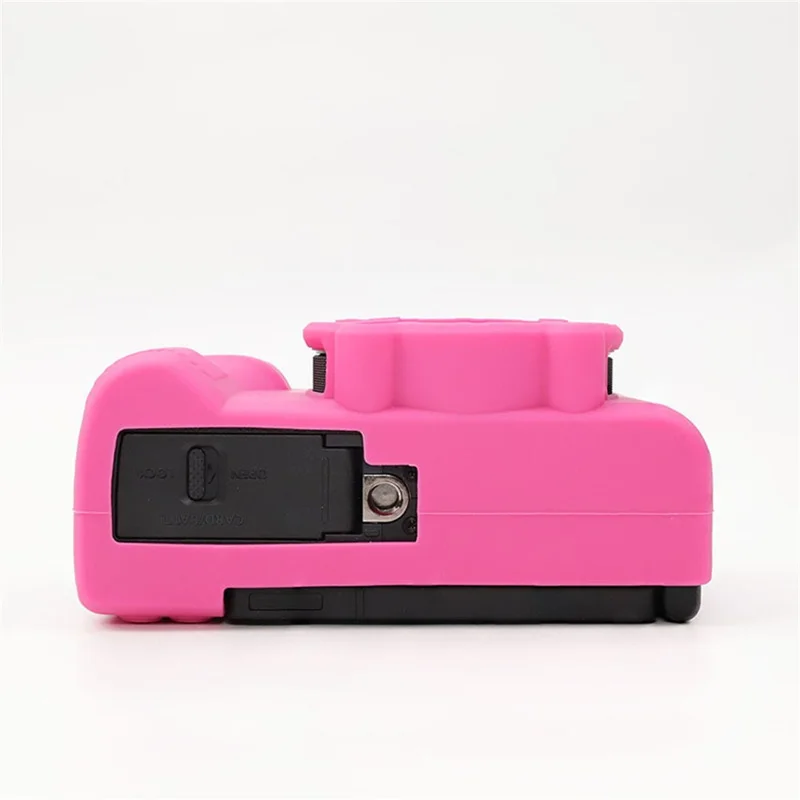Capa Protectora em Silicone Brilhante para Câmara Canon PowerShot V1, Capa em Silicone Resistente a Choques e à Poeira - Vermelho-Rosa