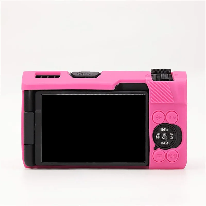 Capa Protectora em Silicone Brilhante para Câmara Canon PowerShot V1, Capa em Silicone Resistente a Choques e à Poeira - Vermelho-Rosa