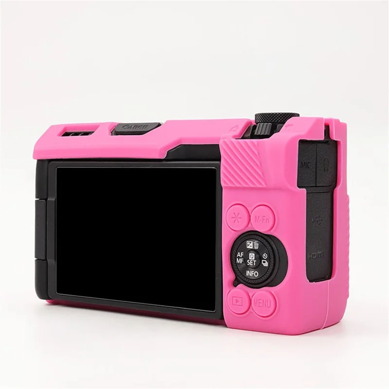 Capa Protectora em Silicone Brilhante para Câmara Canon PowerShot V1, Capa em Silicone Resistente a Choques e à Poeira - Vermelho-Rosa