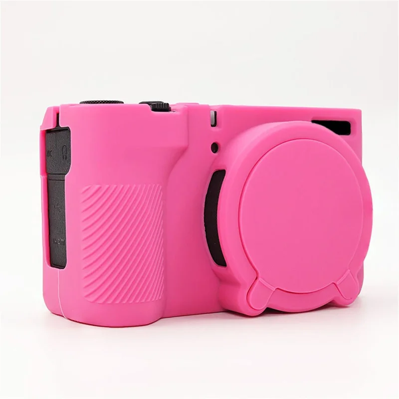 Capa Protectora em Silicone Brilhante para Câmara Canon PowerShot V1, Capa em Silicone Resistente a Choques e à Poeira - Vermelho-Rosa