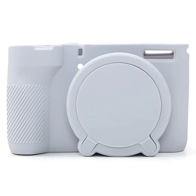 غطاء سيليكون لامع للكاميرا Canon PowerShot V1، غطاء واقي مقاوم للصدمات والغبار - رمادي