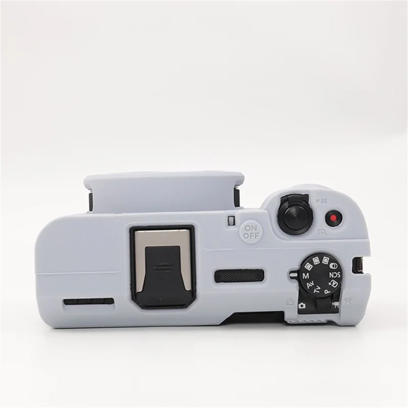 غطاء سيليكون لامع للكاميرا Canon PowerShot V1، غطاء واقي مقاوم للصدمات والغبار - رمادي