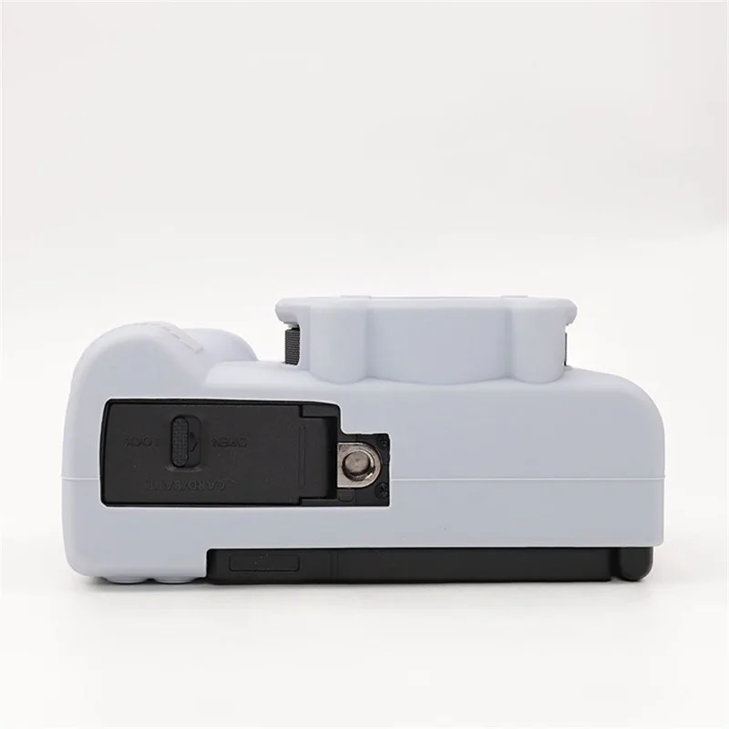 غطاء سيليكون لامع للكاميرا Canon PowerShot V1، غطاء واقي مقاوم للصدمات والغبار - رمادي