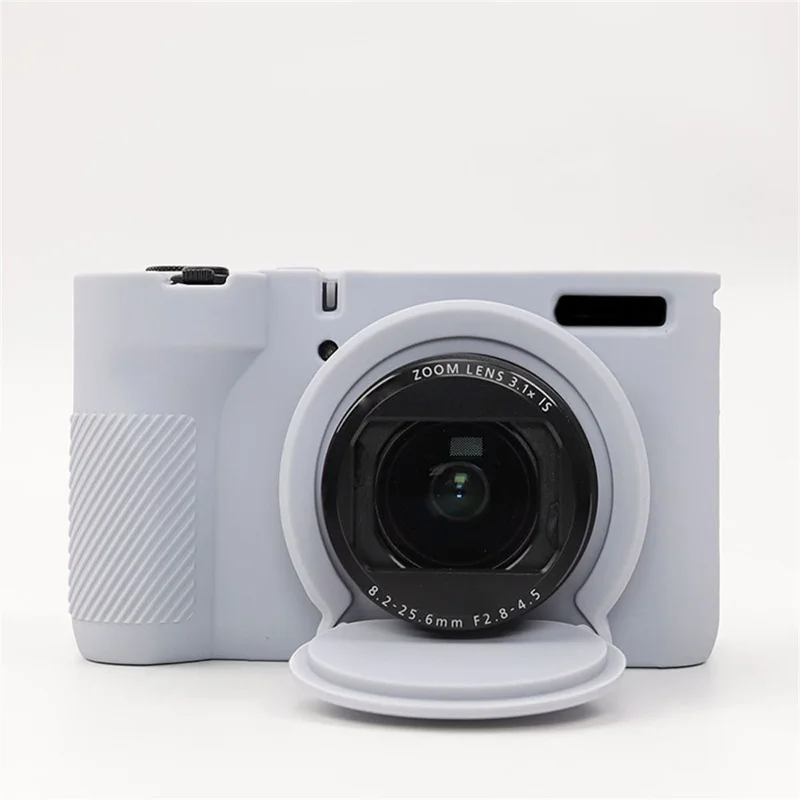 غطاء سيليكون لامع للكاميرا Canon PowerShot V1، غطاء واقي مقاوم للصدمات والغبار - رمادي