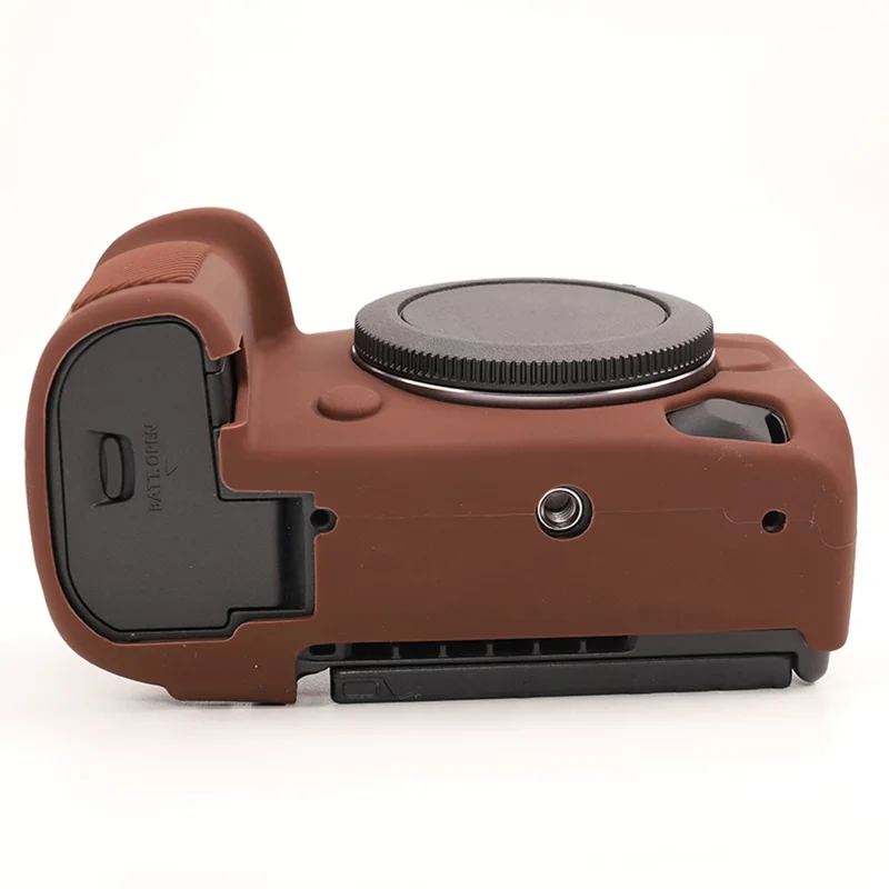 Étui brillant pour Canon EOS R5 Mark II, housse de protection en silicone anti-rayures - Café