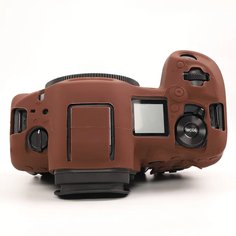 Étui brillant pour Canon EOS R5 Mark II, housse de protection en silicone anti-rayures - Café