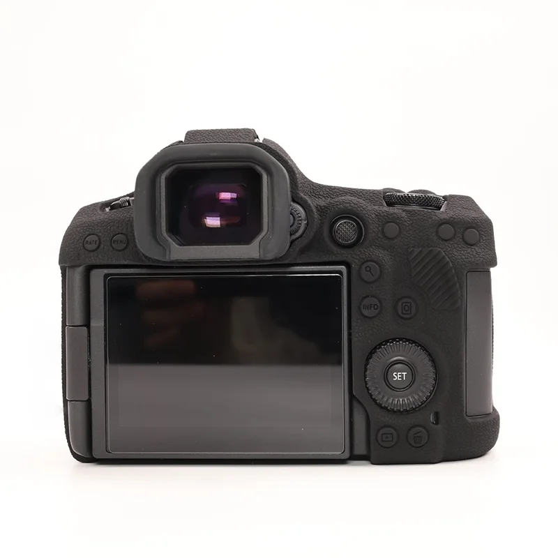 Capa de Câmera Texturizada para Canon EOS R5 Mark II, Capa Protetora em Silicone Anti-Risco - Preto