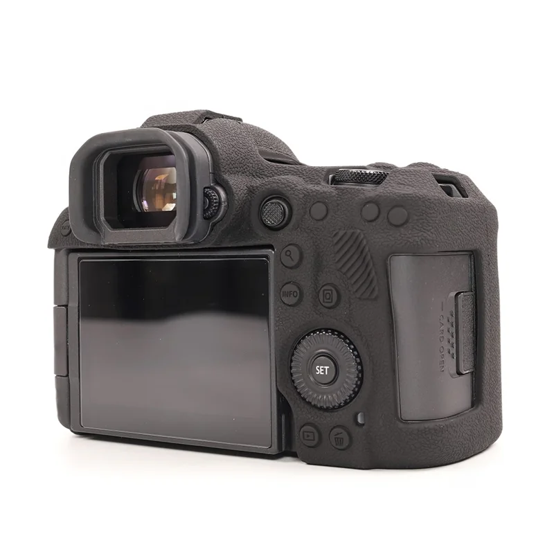 Capa de Câmera Texturizada para Canon EOS R5 Mark II, Capa Protetora em Silicone Anti-Risco - Preto