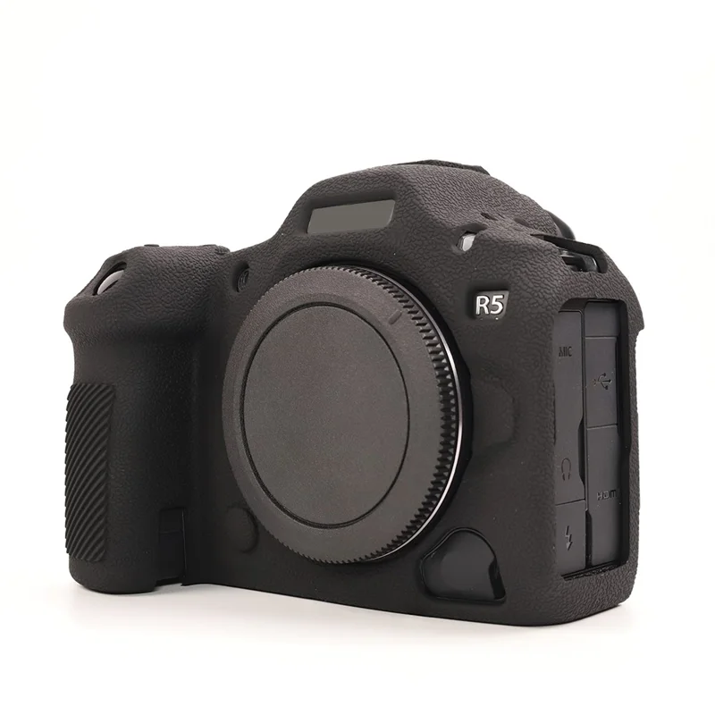 Capa de Câmera Texturizada para Canon EOS R5 Mark II, Capa Protetora em Silicone Anti-Risco - Preto