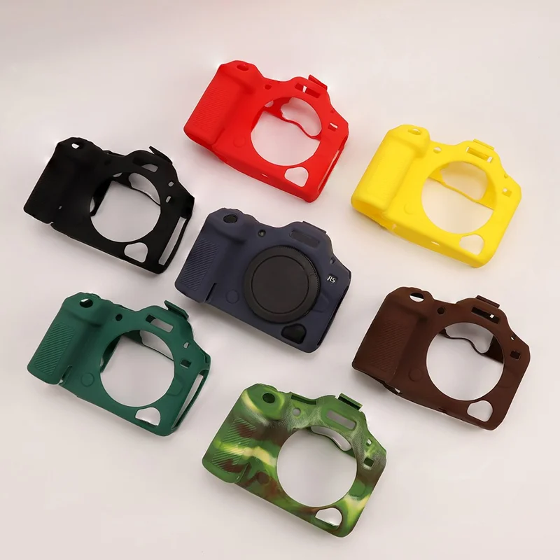 Capa de Câmera Texturizada para Canon EOS R5 Mark II, Capa Protetora em Silicone Anti-Risco - Preto