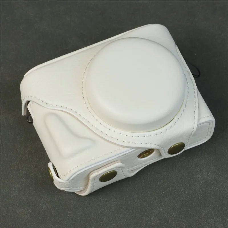 Fujifilm X Half Custodia per Fotocamera in Pelle con Texture a Bufalo e Apertura per Batteria - Bianco