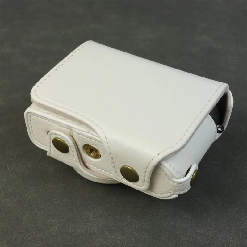 Fujifilm X Half Custodia per Fotocamera in Pelle con Texture a Bufalo e Apertura per Batteria - Bianco