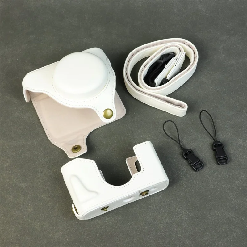 Fujifilm X Half Custodia per Fotocamera in Pelle con Texture a Bufalo e Apertura per Batteria - Bianco