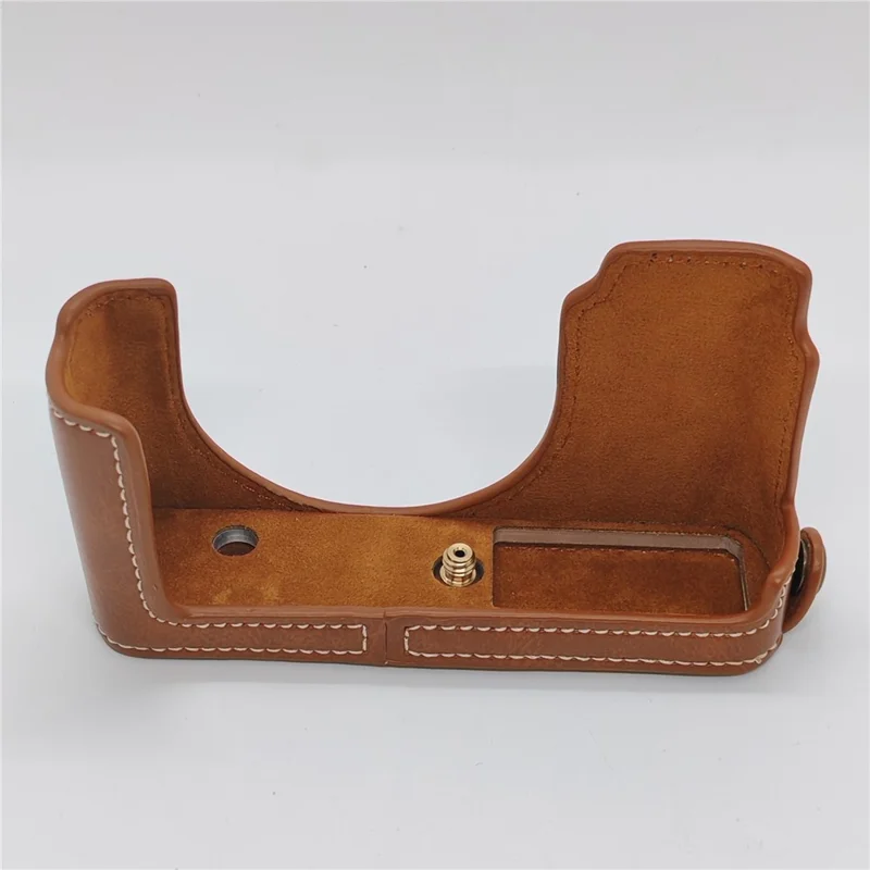 غطاء كاميرا نصف جسم لـ Leica D-Lux 8 / 7 / (Typ 109) غطاء سفلي من جلد PU مع إمكانية الوصول إلى البطارية - بني