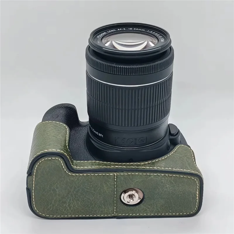 Camera Case for Canon EOS 760D / 750D / 700D / 650D / 600D PU Leather Battery Removable Half Cover - Green