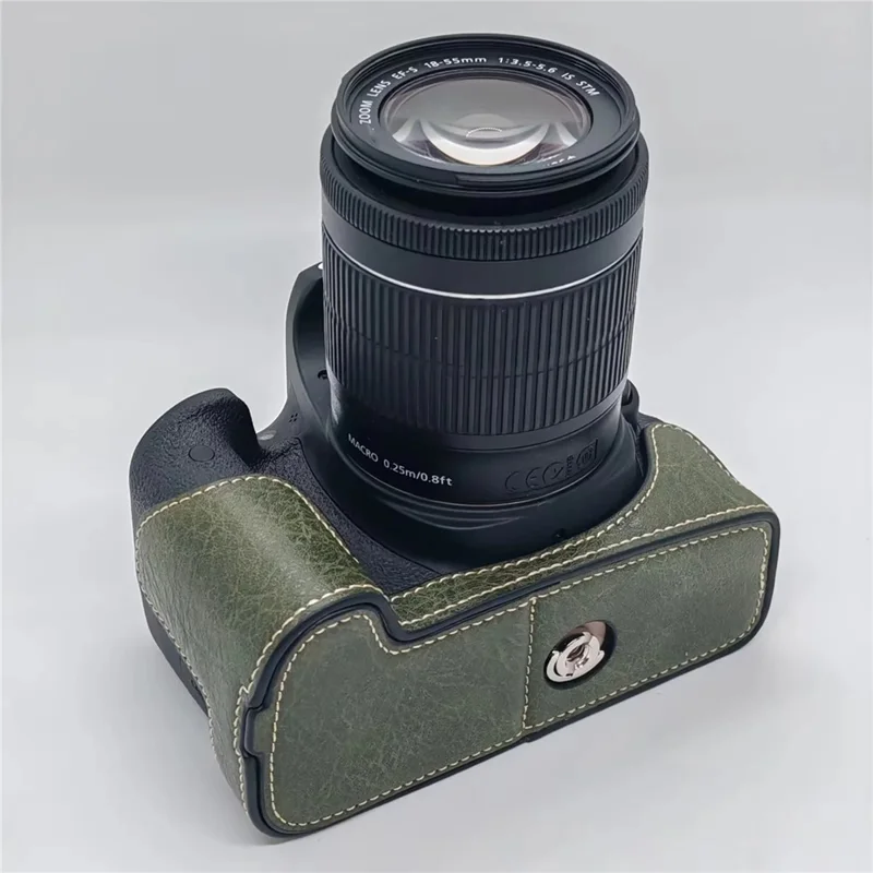 Camera Case for Canon EOS 760D / 750D / 700D / 650D / 600D PU Leather Battery Removable Half Cover - Green