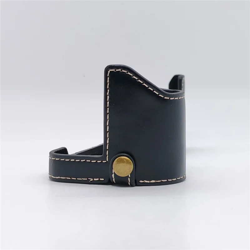 For Fujifilm X-H2 / X-H2s Camera Bottom Case with Hand Strap Battery Opening PU Leather Half Cover - Black