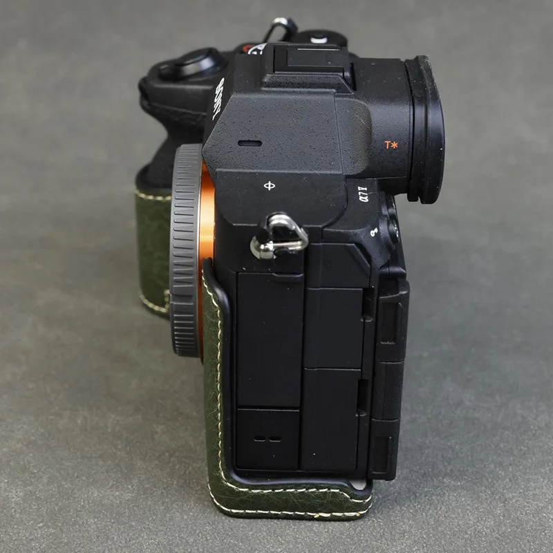 Für Sony Alpha 7 Mark V / A7R V Kameratasche Litschi-PU-Leder Schutzhülle mit Batteriefachzugang - Grün