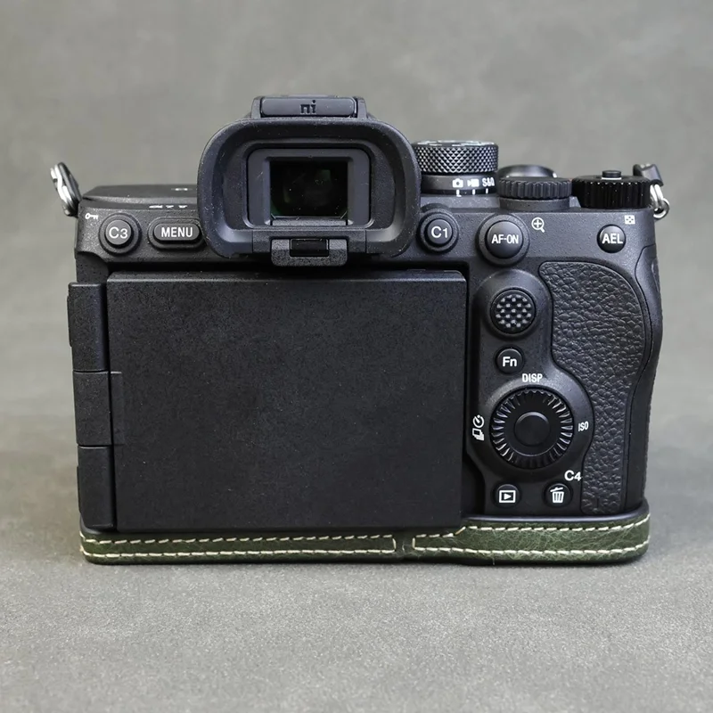 Für Sony Alpha 7 Mark V / A7R V Kameratasche Litschi-PU-Leder Schutzhülle mit Batteriefachzugang - Grün