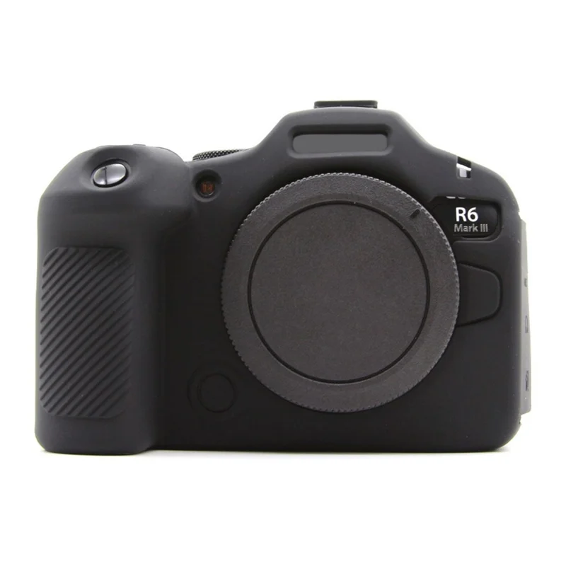 For Canon EOS R6 Mark III Glossy Camera Case Anti-Scratch Silicone Protective Cover - Black