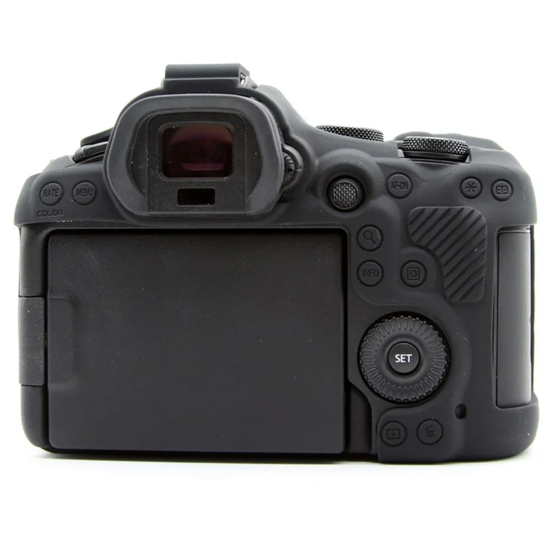 For Canon EOS R6 Mark III Glossy Camera Case Anti-Scratch Silicone Protective Cover - Black