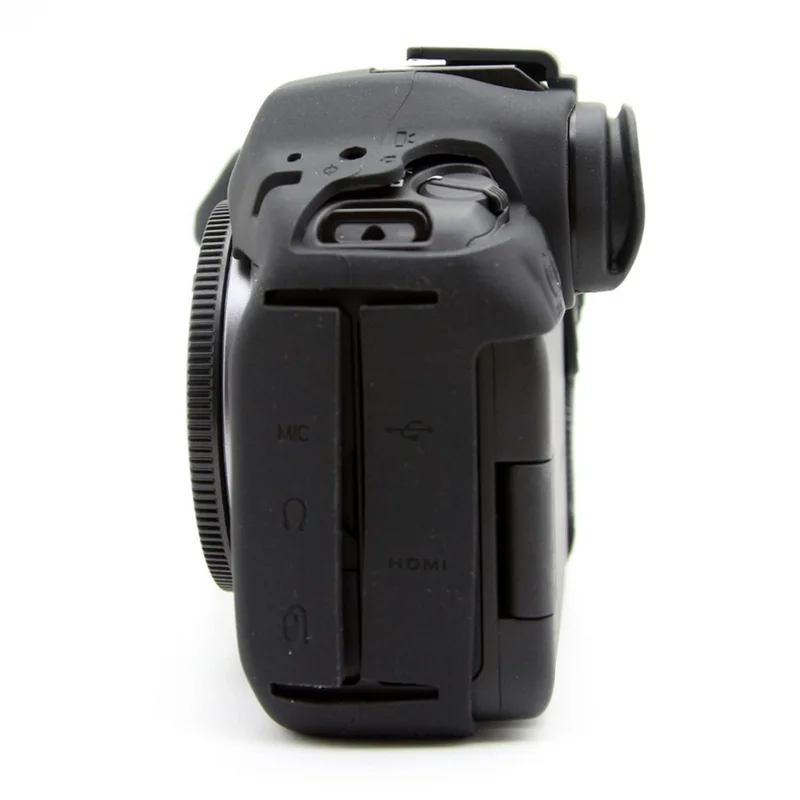 For Canon EOS R6 Mark III Glossy Camera Case Anti-Scratch Silicone Protective Cover - Black