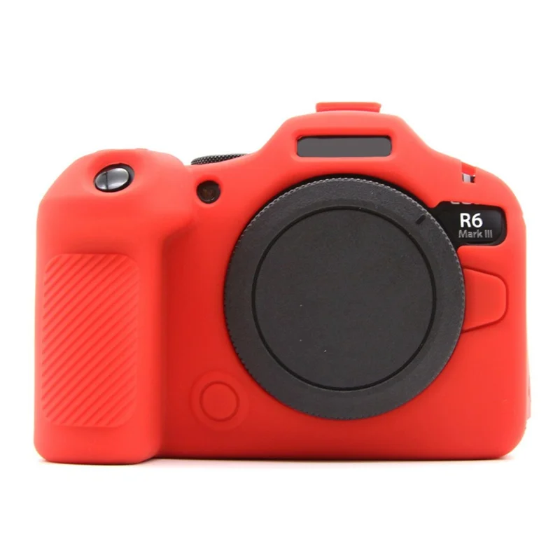 For Canon EOS R6 Mark III Glossy Camera Case Anti-Scratch Silicone Protective Cover - Red
