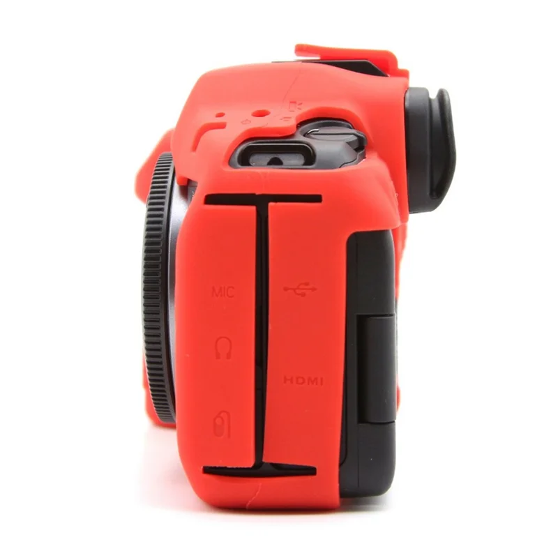 For Canon EOS R6 Mark III Glossy Camera Case Anti-Scratch Silicone Protective Cover - Red