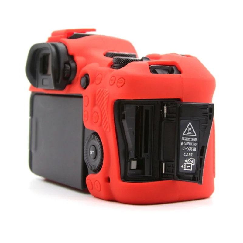 For Canon EOS R6 Mark III Glossy Camera Case Anti-Scratch Silicone Protective Cover - Red